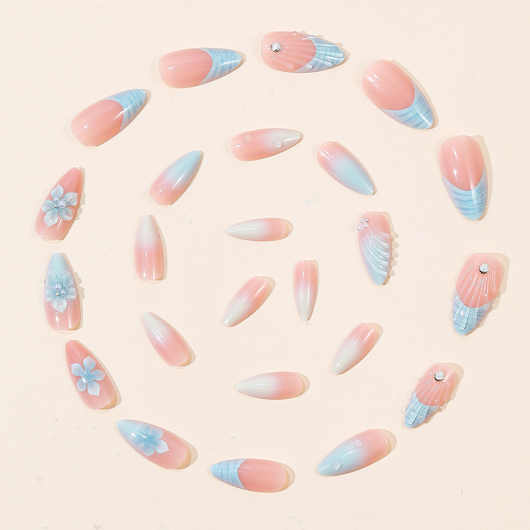 Floral Sculpted Acrylic Nail Art Extensions Kalsten