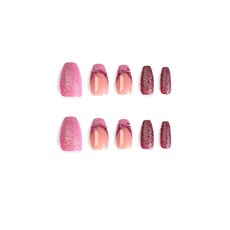 Artful Nail Extensions with Glittering Accents Kalsten