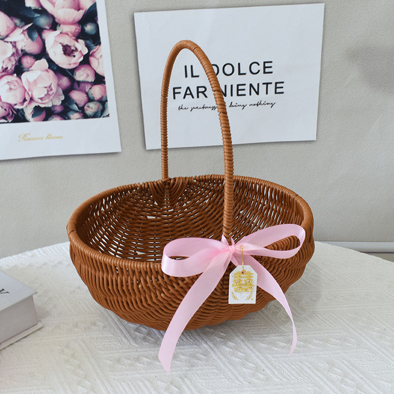 Elegant Handcrafted Rattan Tote Basket Kalsten