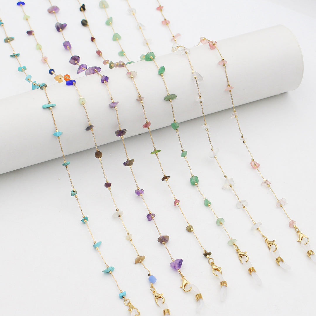 Elegant Crystal-Embellished Eyewear Chain Kalsten