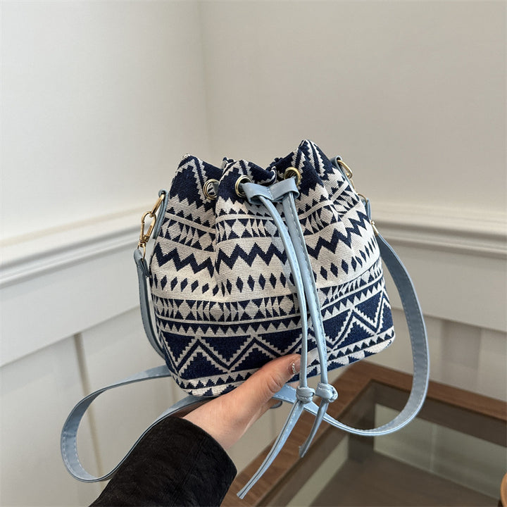 Bohemian Style Drawstring Bucket Bag