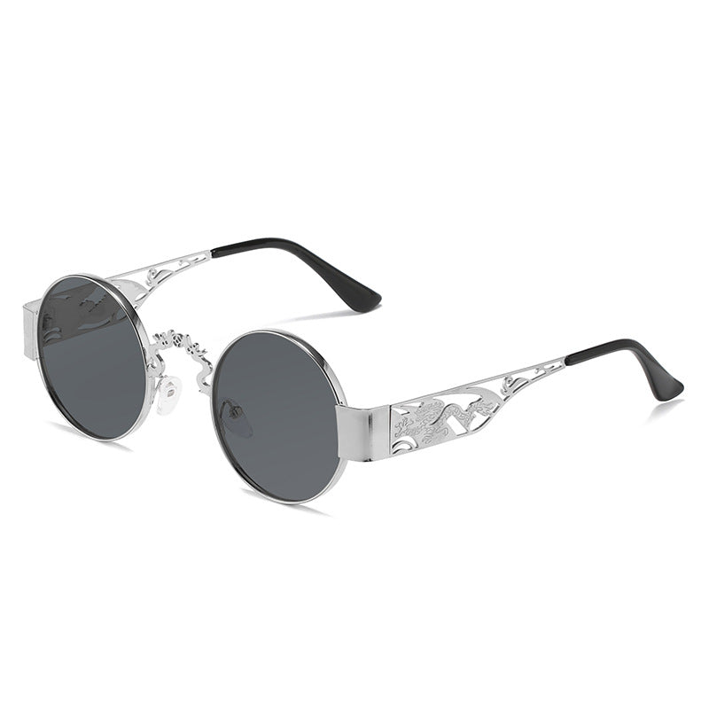 Women's artistic round sunglasses with elegant filigree frame Kalsten