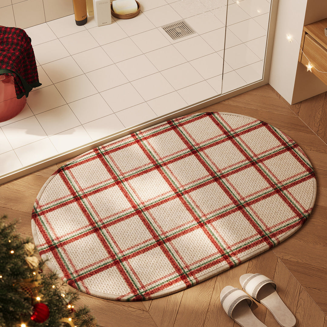 Plush Oval Bath Mat