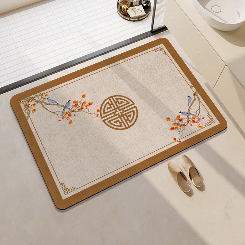 Artistic Floral Bath Mat Kalsten