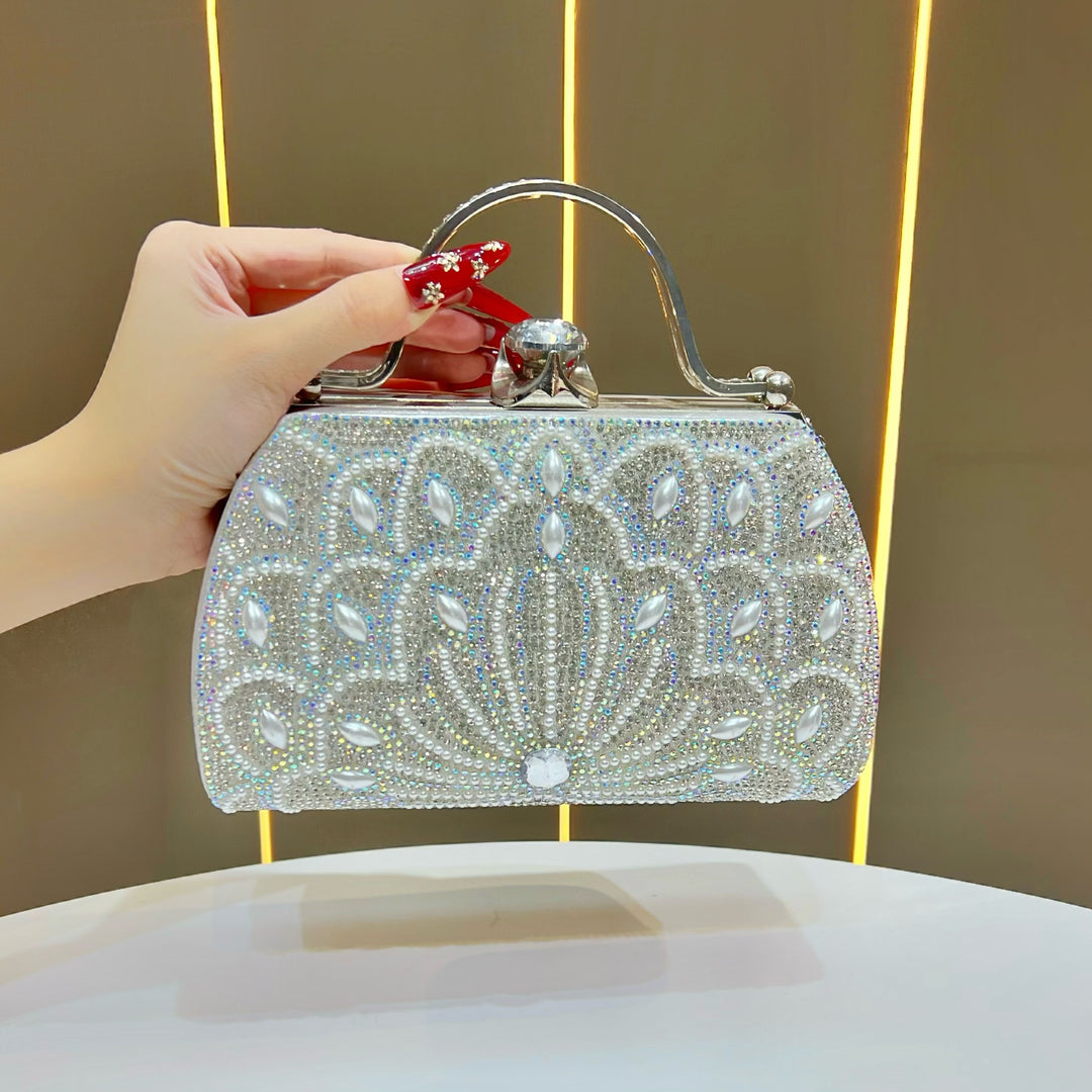 Ornate Crystal-Embellished Handbag