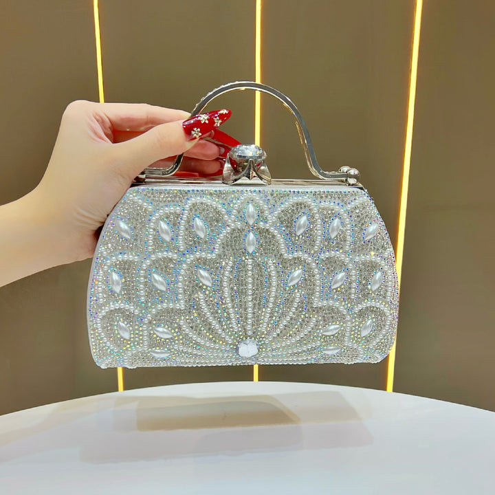 Ornate Crystal-Embellished Handbag
