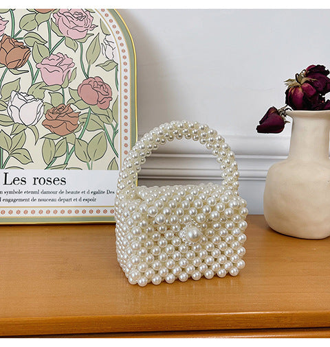 Pearl-Embellished Vintage Handbag
