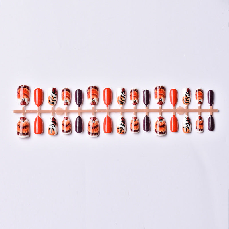 Fall-Themed Decorative Press-On Nail Art Set Kalsten