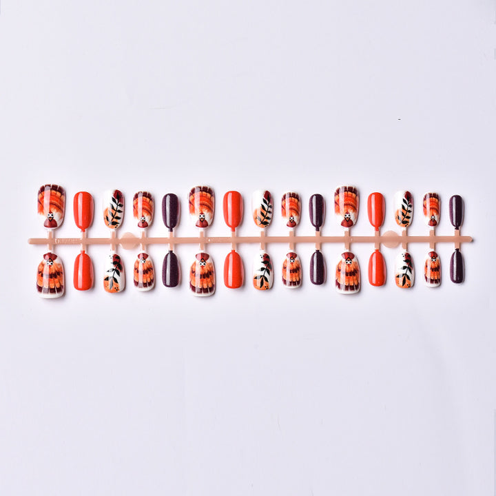 Fall-Themed Decorative Press-On Nail Art Set Kalsten