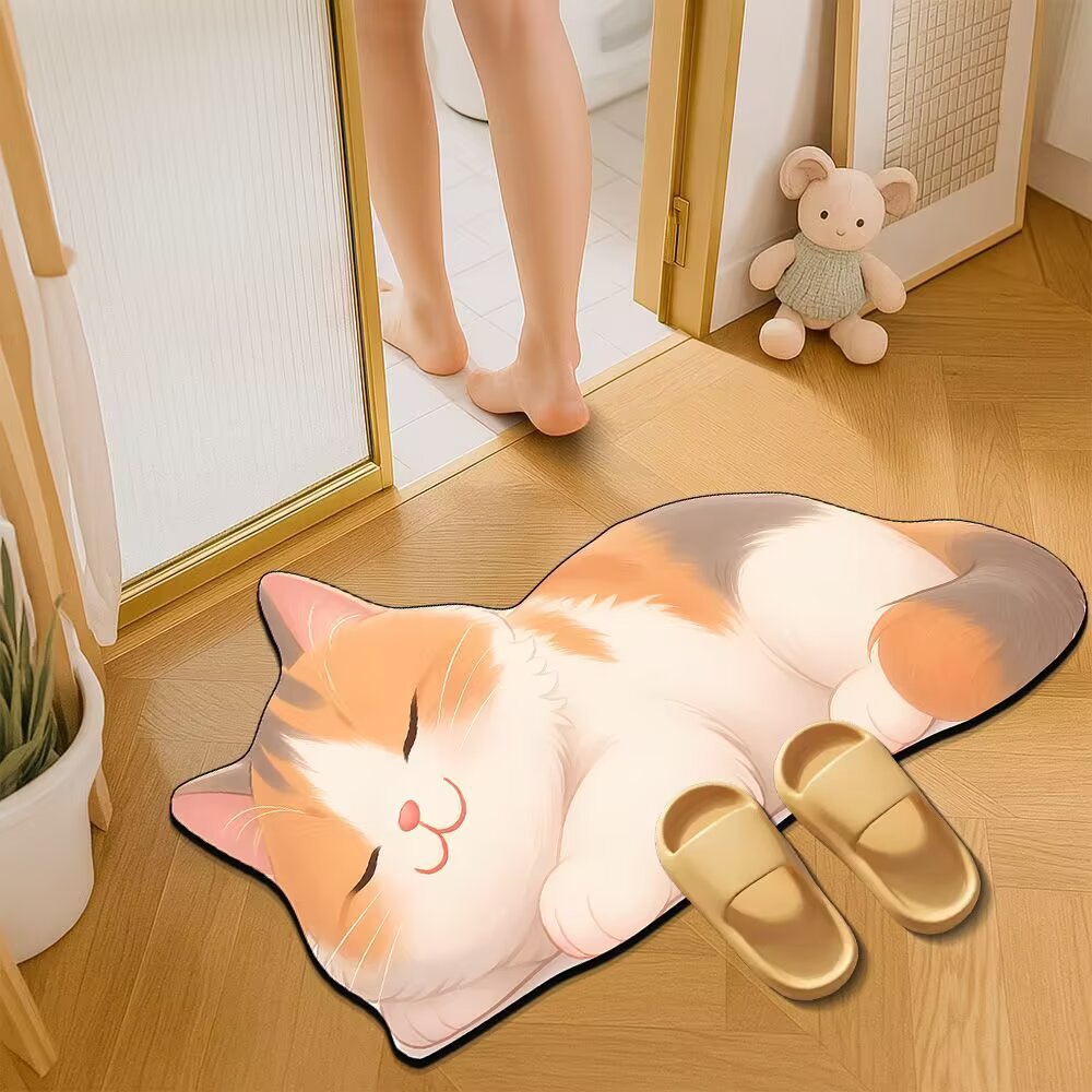 Cat-Themed Plush Bath Mat Kalsten