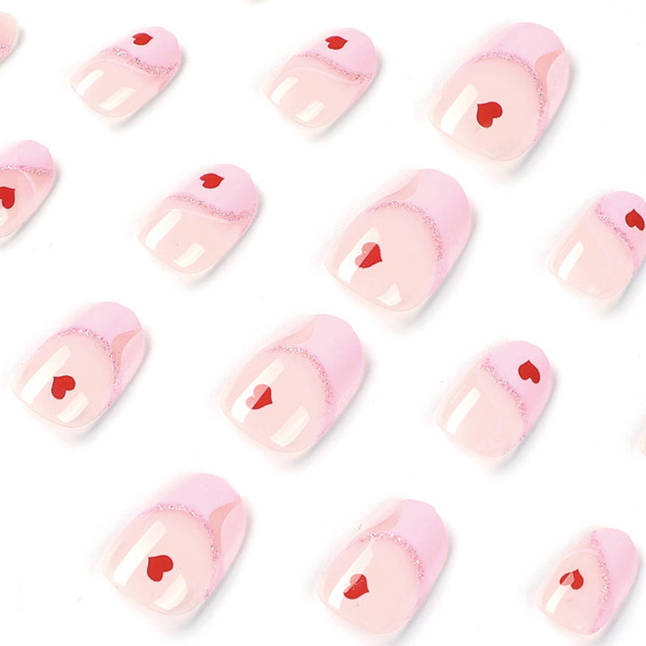 Artistic Nail Extensions with Heart Motif Kalsten