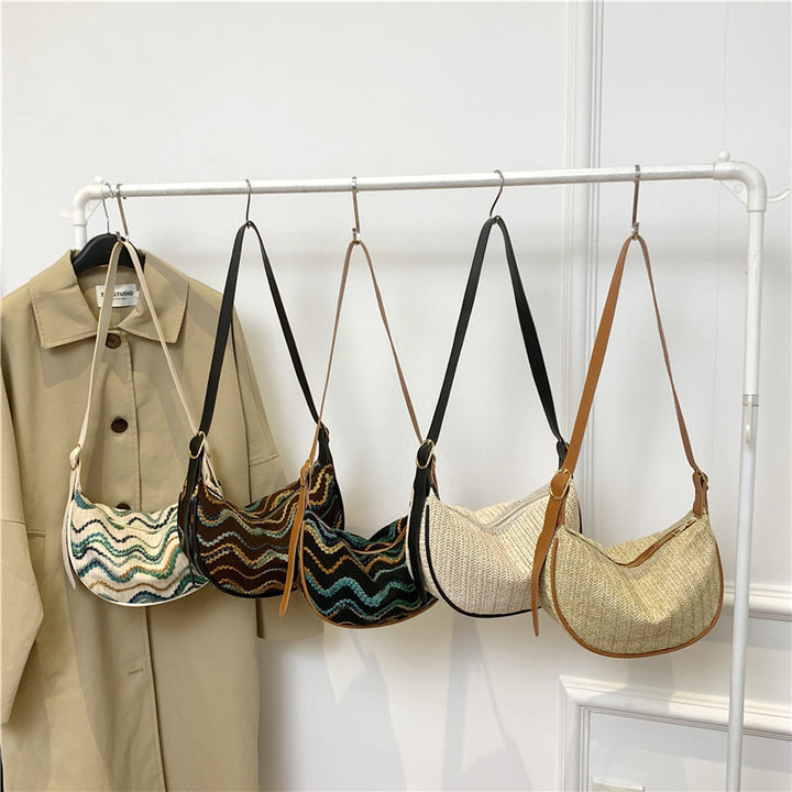Vintage-Inspired Woven Crossbody Bag Kalsten