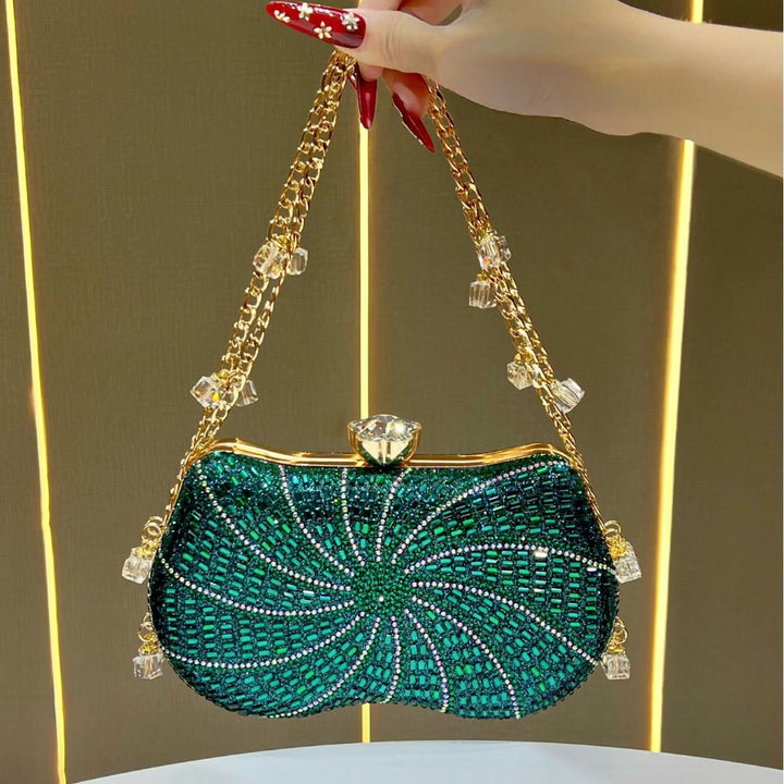 Sparkling Crystal-Studded Evening Handbag