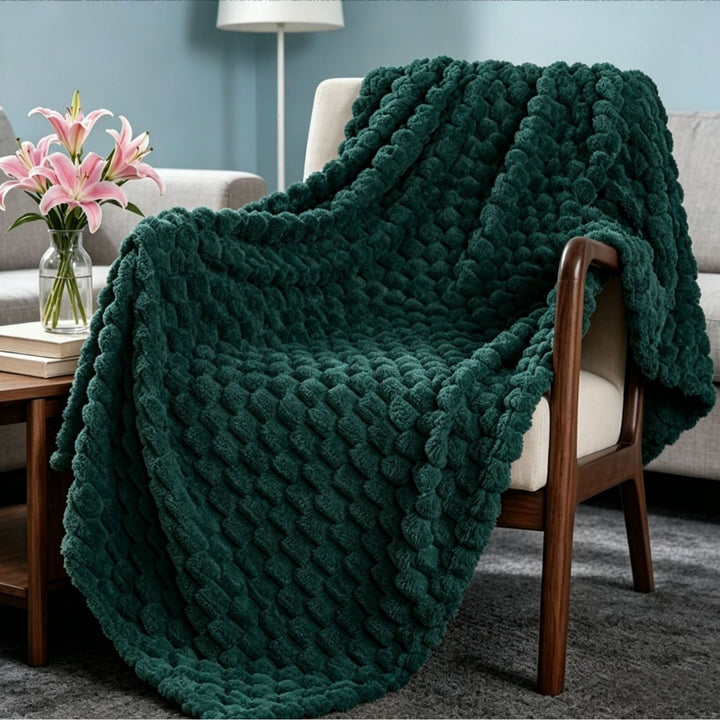 Premium Textured Plush Throw Blanket