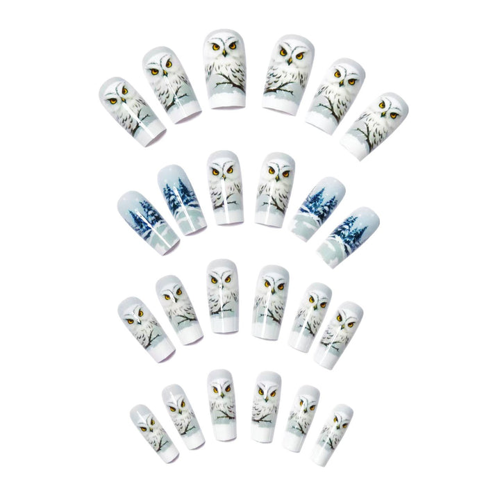 Snowy Owl-Inspired Holiday Nail Art Kalsten