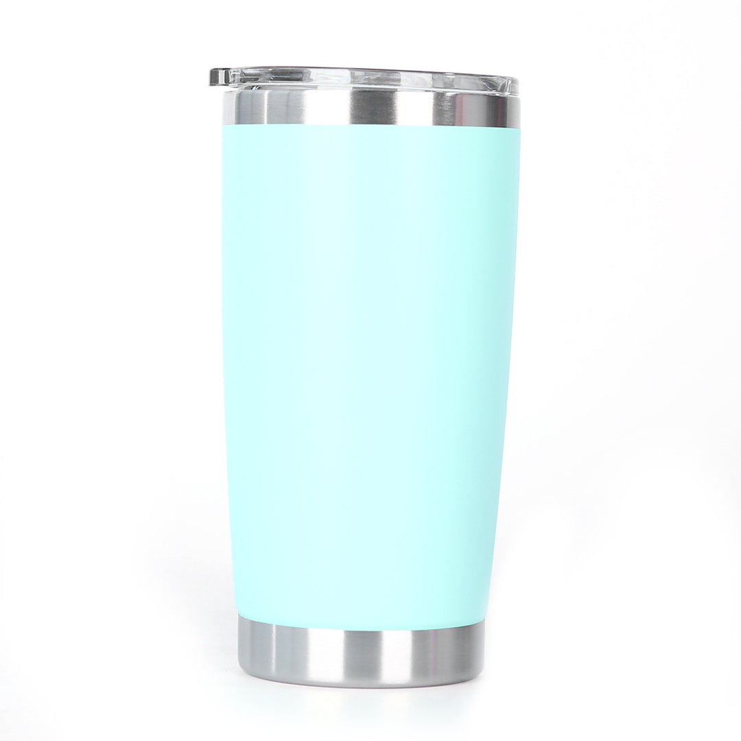 Ergonomic Tapered Insulated Stainless Steel Travel Tumbler With Clear Press-Fit Lid And Non-Slip Base