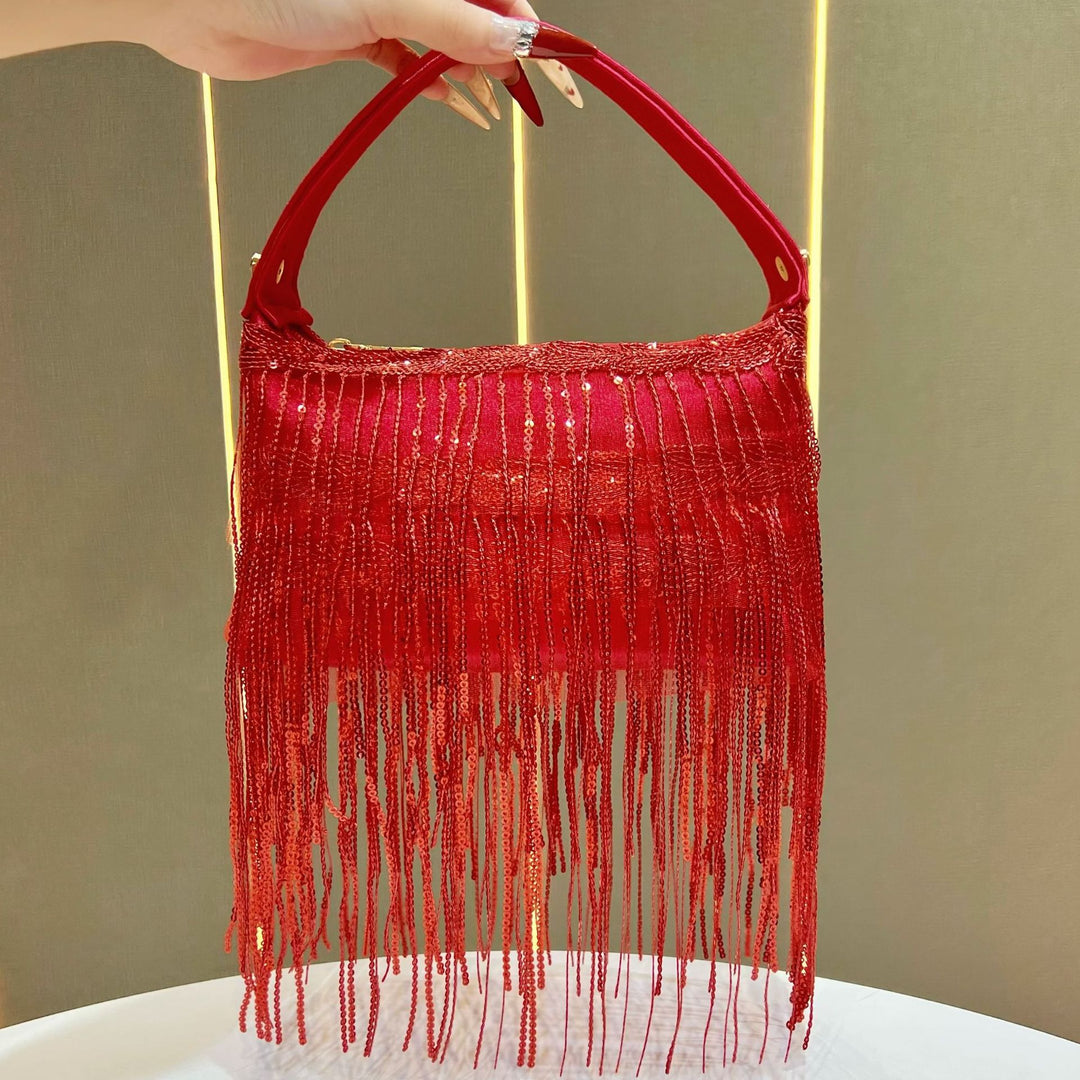 Fringe Detail Evening Handbag