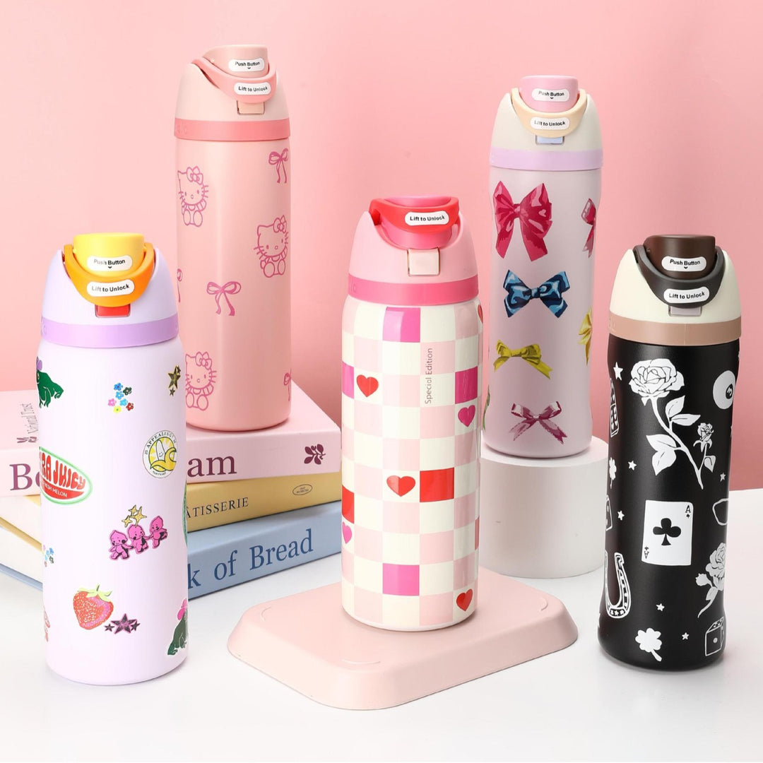 Insulated Stainless Steel Vacuum Water Bottle With One-Touch Flip Lid And Leakproof Safety Lock
