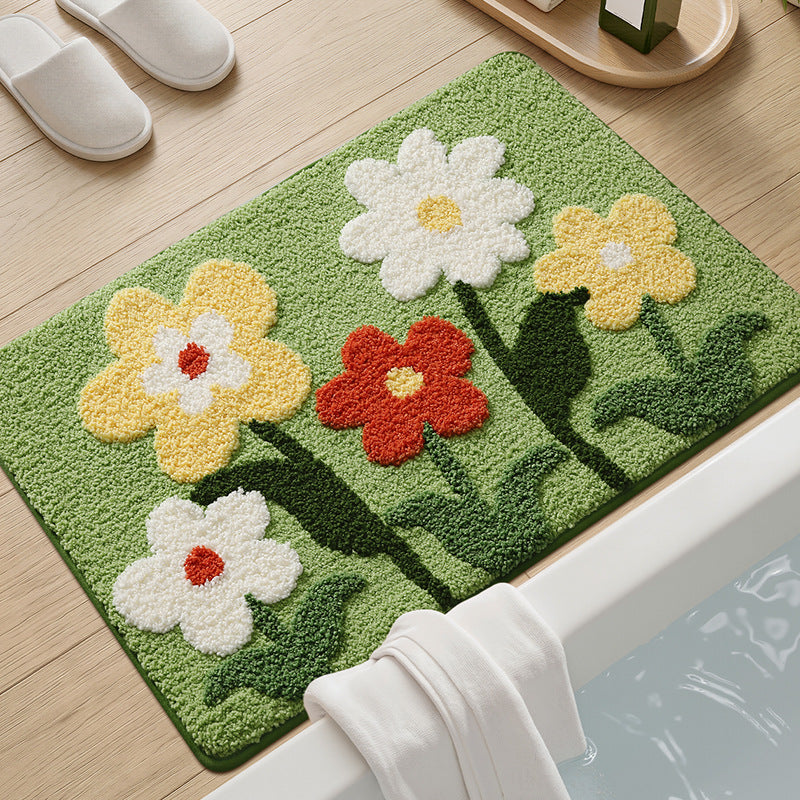 Vintage Floral Bath Mat Kalsten