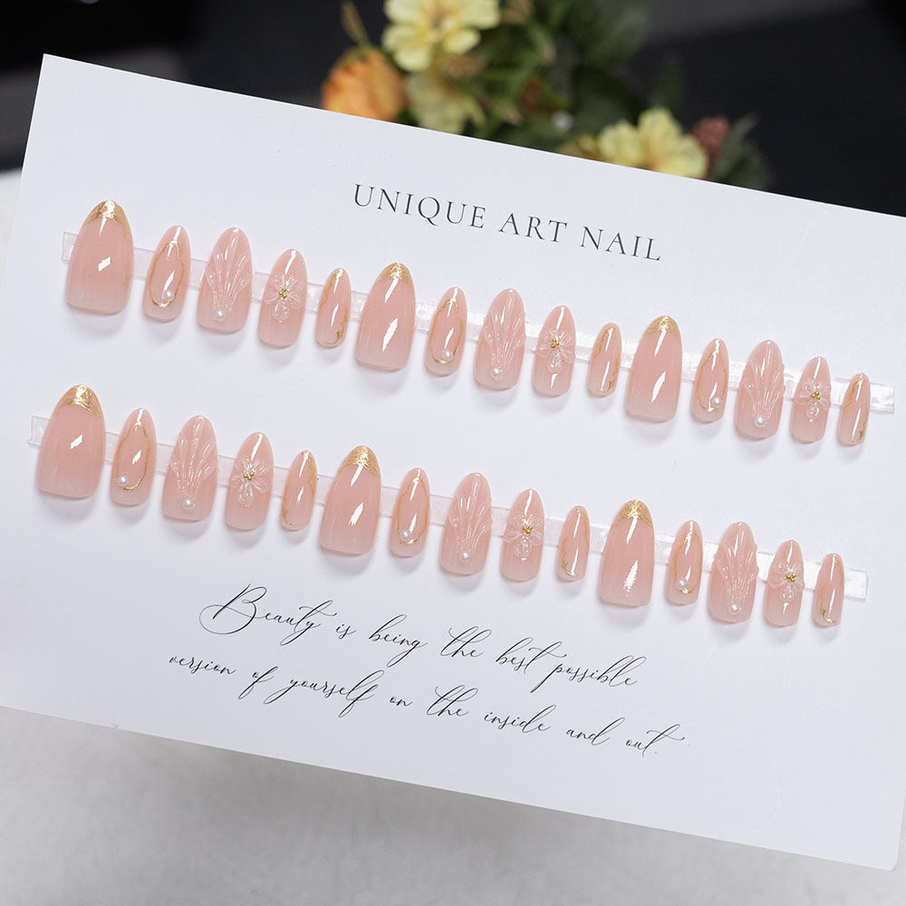 Artistic Floral Press-On Nails