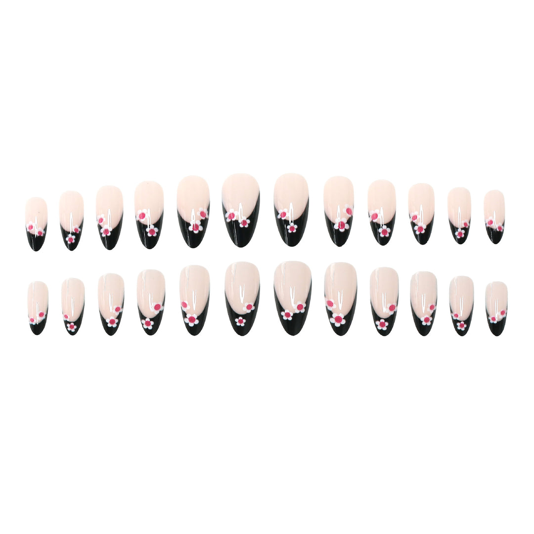 Elegant Floral Accent Press-On Nails
