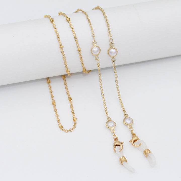 Luxe Crystal-Embellished Eyewear Chain Kalsten