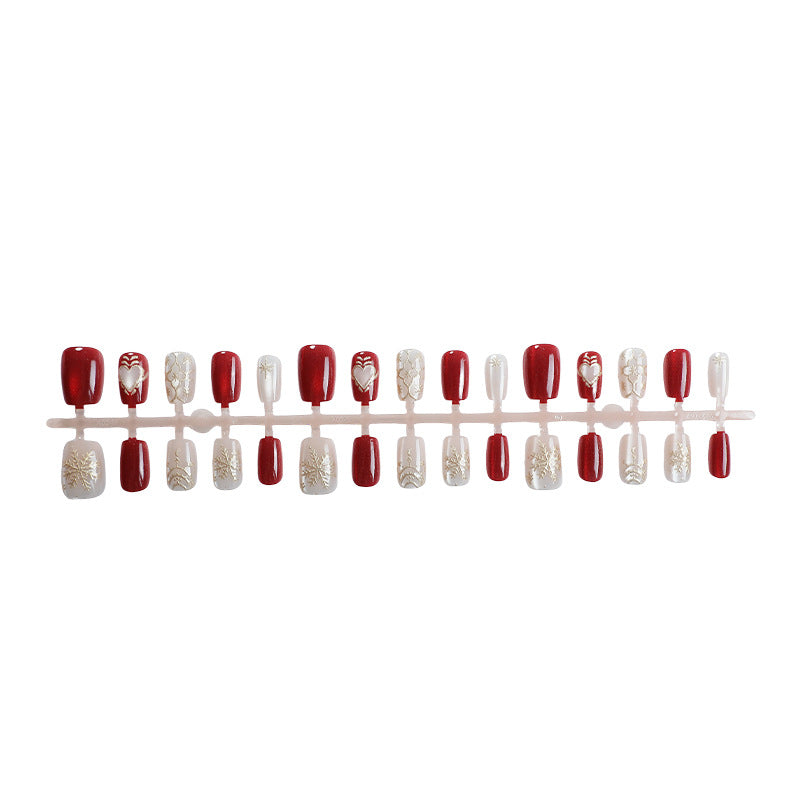 Festive Holiday-Themed Press-On Nail Art Kit