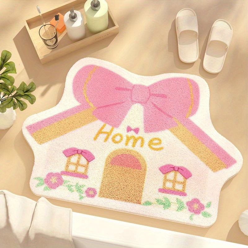 Decorative Plush Bathroom Mat for Home