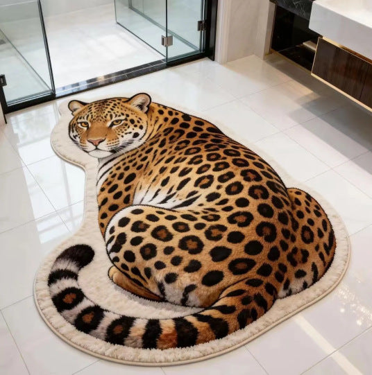 3D Lion Theme Plush Area Rug