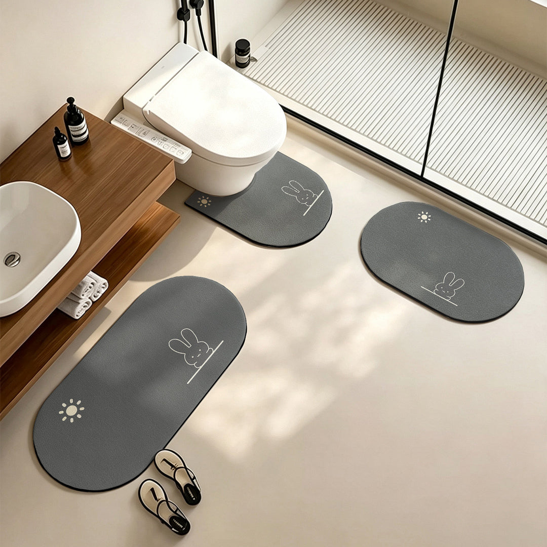 Cute Cartoon-Themed Bathroom Mat Set