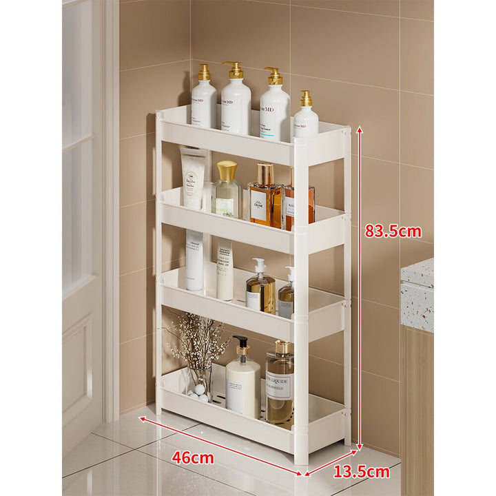 Slim Three-Tier Narrow Bathroom & Vanity Vertical Storage Shelf Organizer