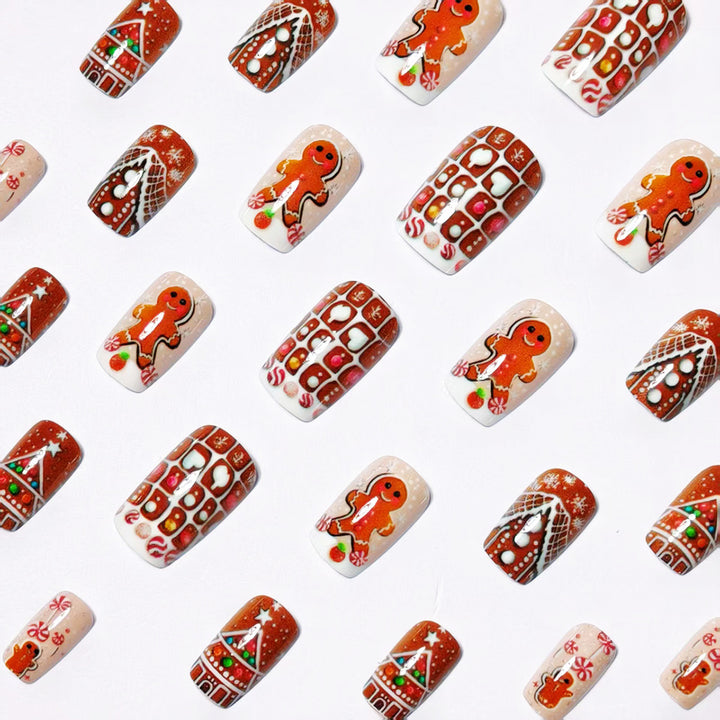 Gingerbread-Themed Nail Art Kalsten