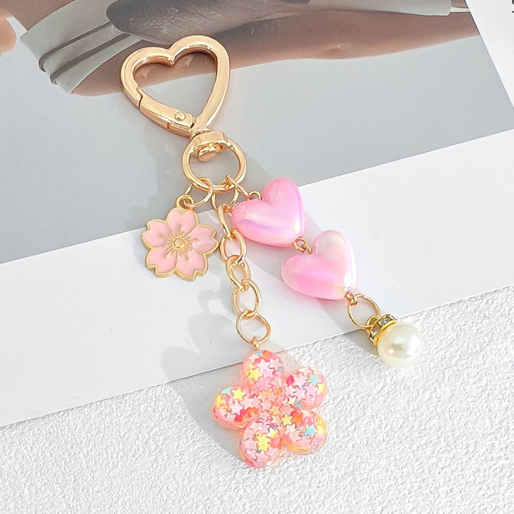Playful keychain with hearts and flower motif Kalsten