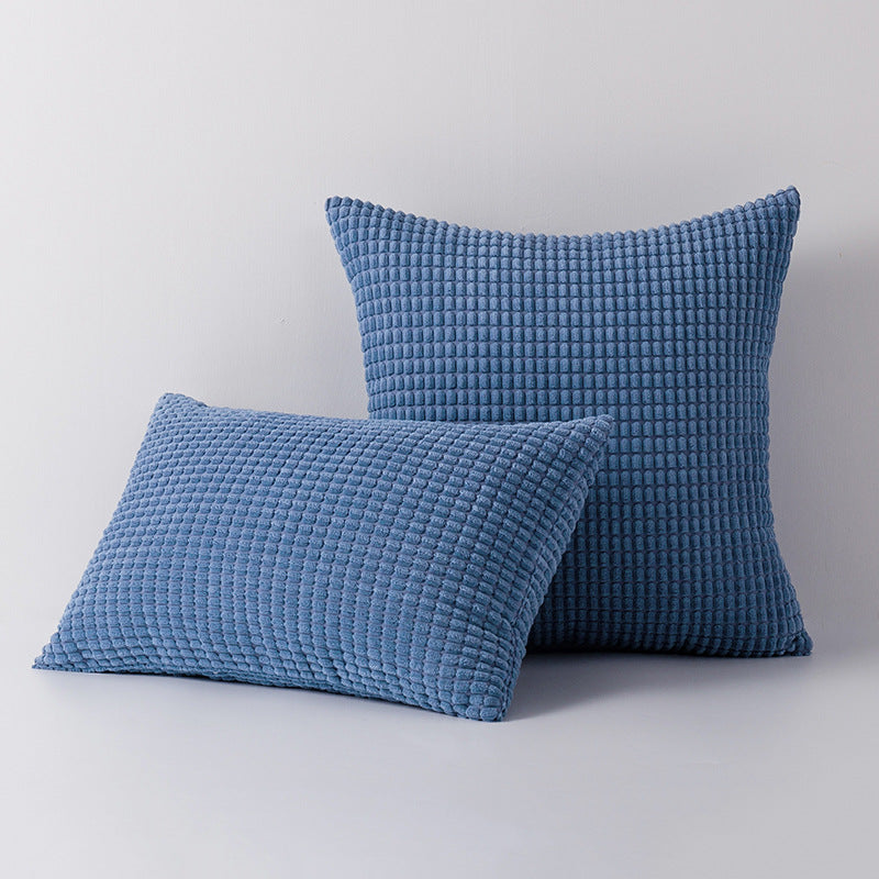 Decorative Waffle-Texture Velvet Throw Pillow Cover