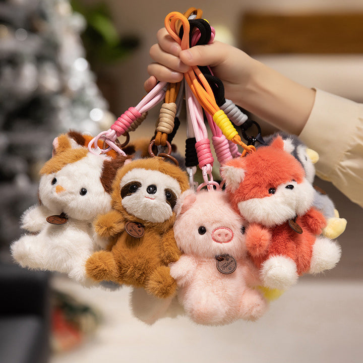 Plush Bunny Bag Charm Keychain with Long Floppy Ears and Clip Kalsten
