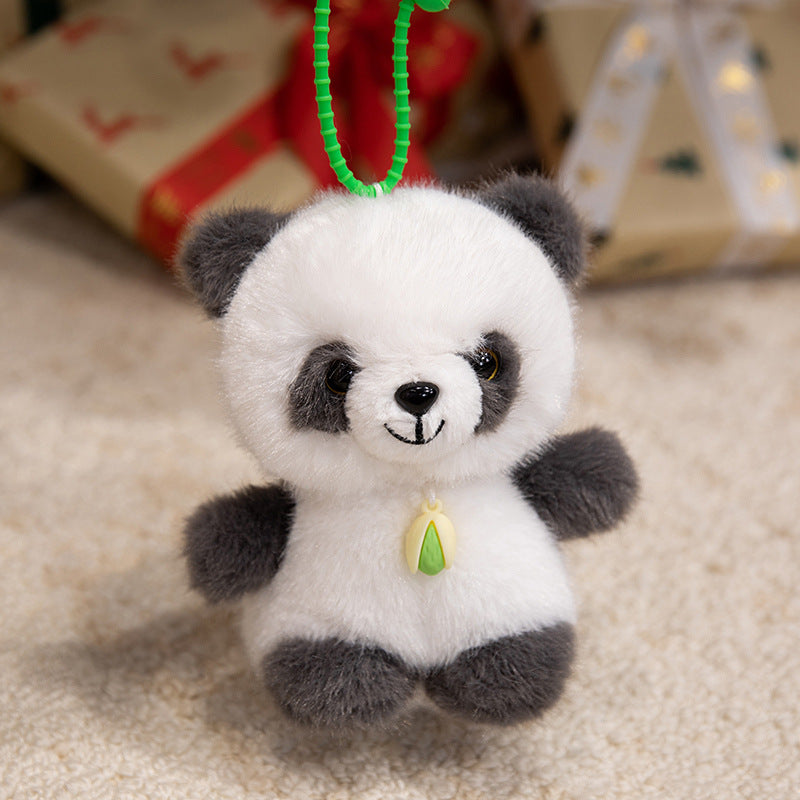 Plush Dog Bag Charm Keychain with Soft Faux-Fur Body & Loop Strap Kalsten