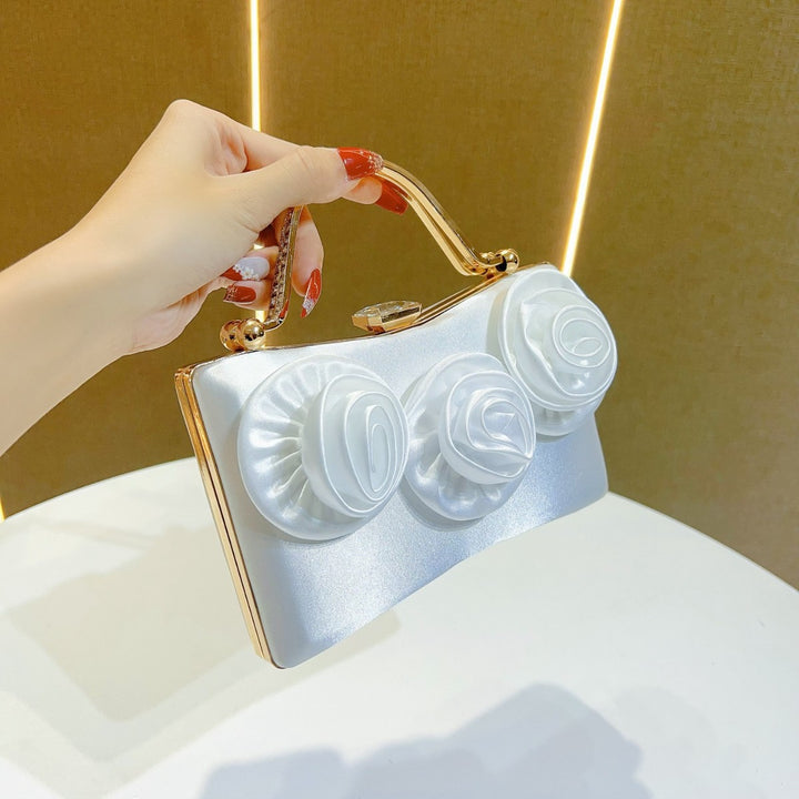 Decorative Floral-Embellished Evening Handbag