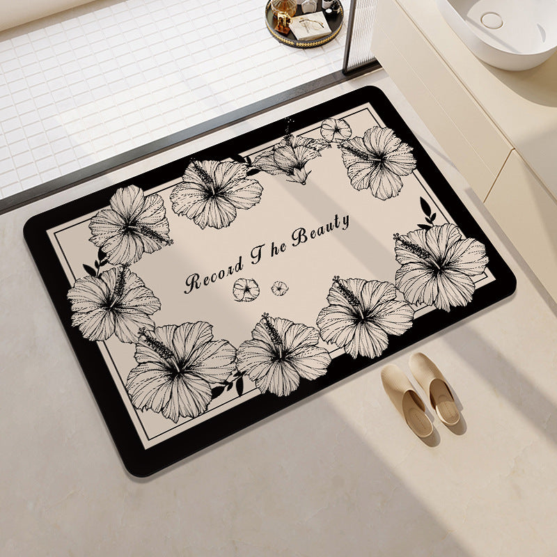 Floral Print Bath Mat Kalsten