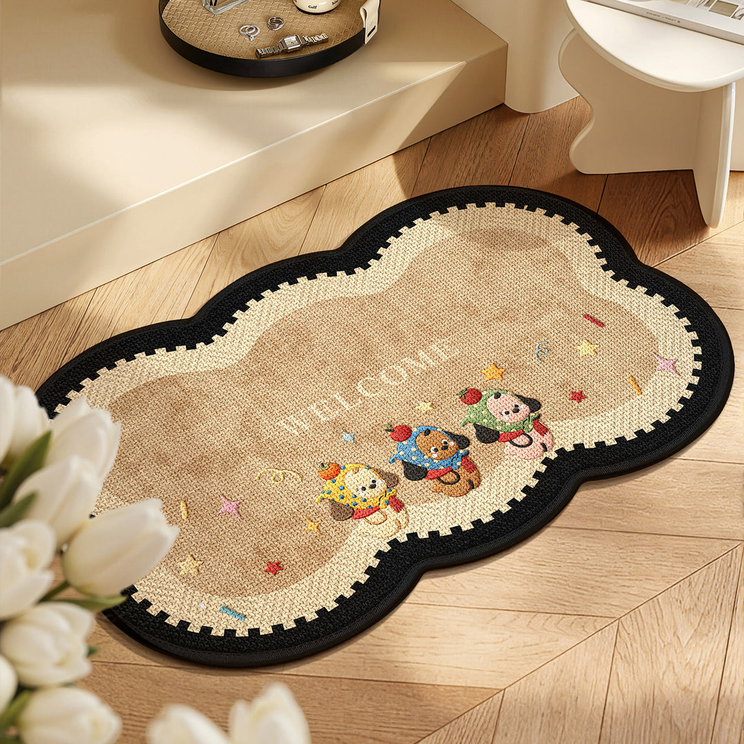 Playful Animal-Themed Decorative Area Mat