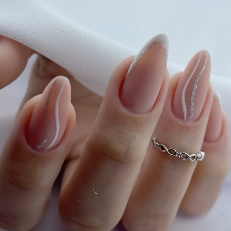 Elegant Stiletto Press-On Nail Art with Rhinestone Accents Kalsten