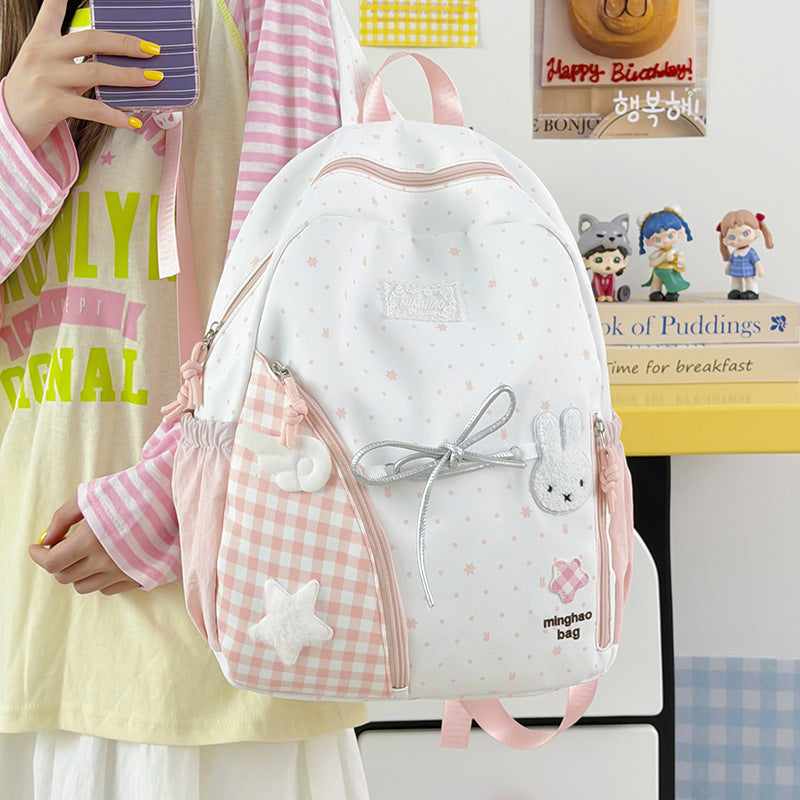 Cute Illustrated Star-Print Backpack Kalsten