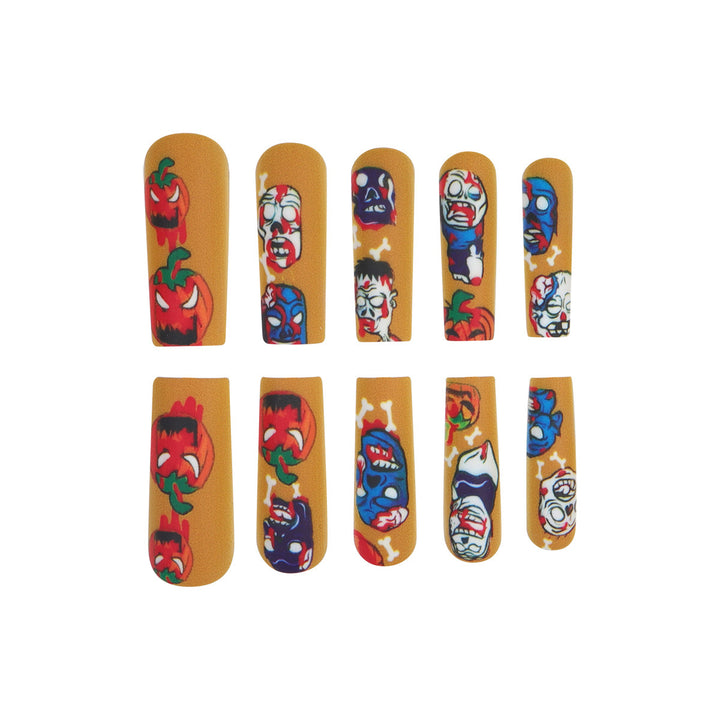 Artistic Zombie-Themed Press-On Nail Art Kalsten