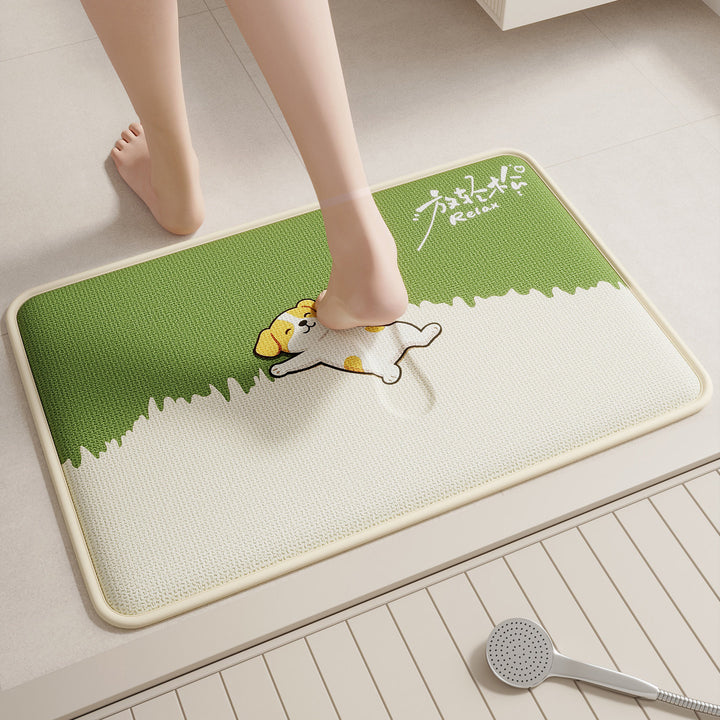 Soft Cartoon Cat-Themed Bath Mat