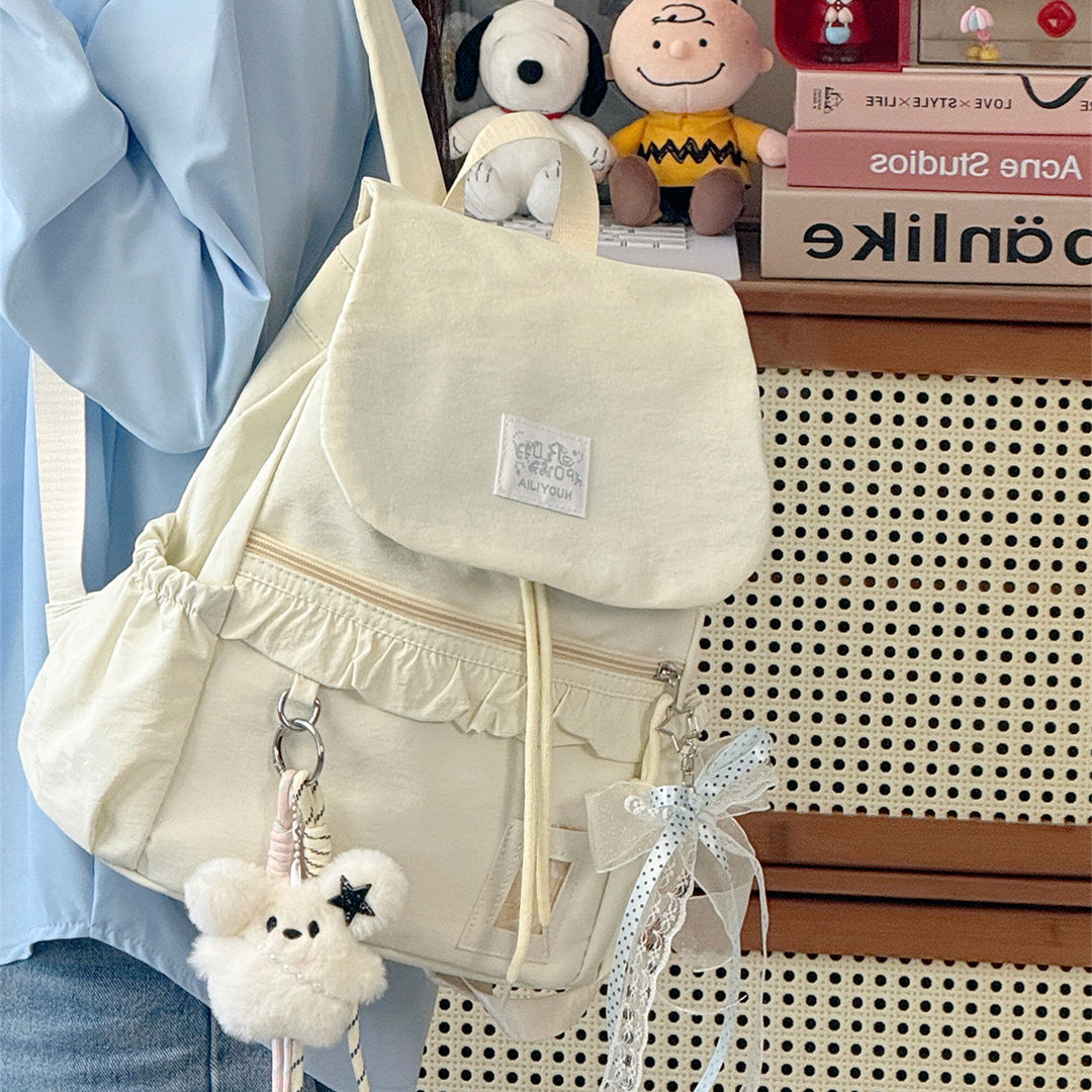 Stylish Ruffled Design Back-to-School Backpack Kalsten