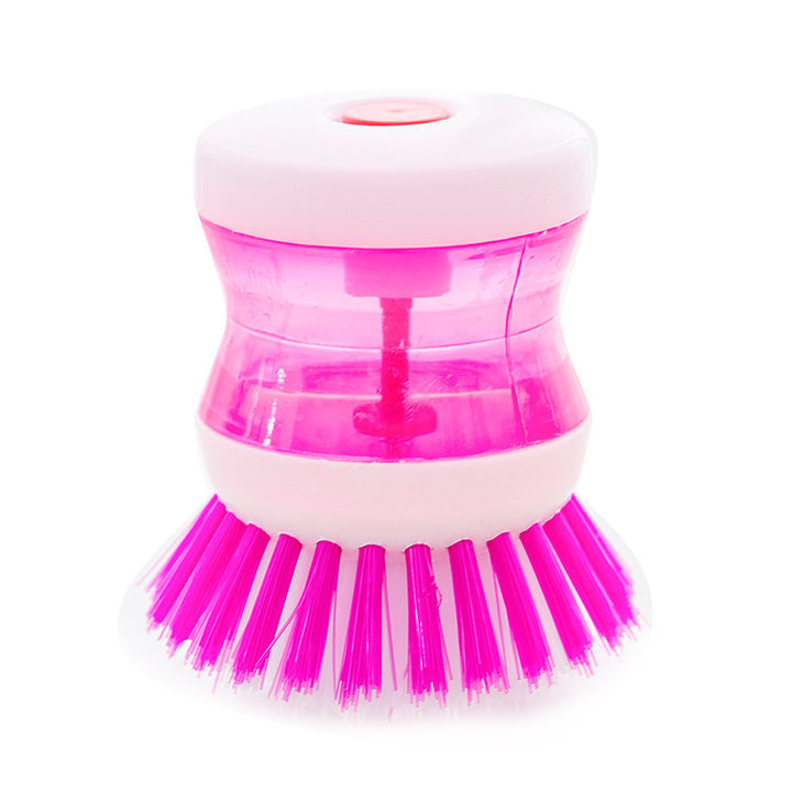 Ergonomic Handheld Dish Scrub Brush With Built-In Soap Dispenser