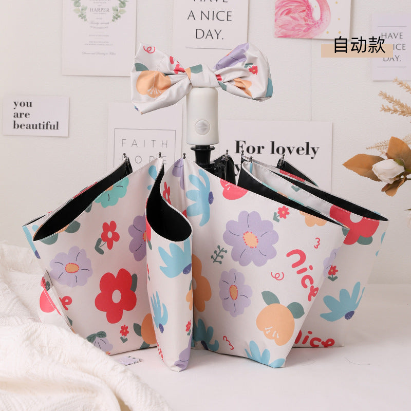 Women's Foldable Umbrella with Colorful Floral Patterns Kalsten