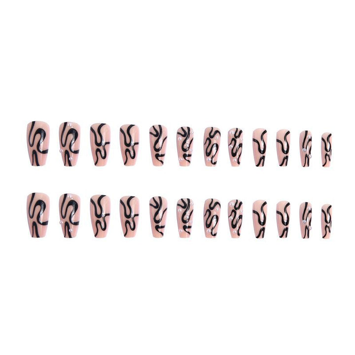 Artificial nails with creative lines design Kalsten
