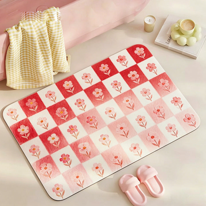 Floral Print Bath Mat Kalsten