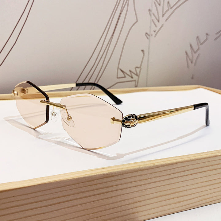 Women's Designer Sunglasses with Hexagonal Frame and Gold Accents Kalsten