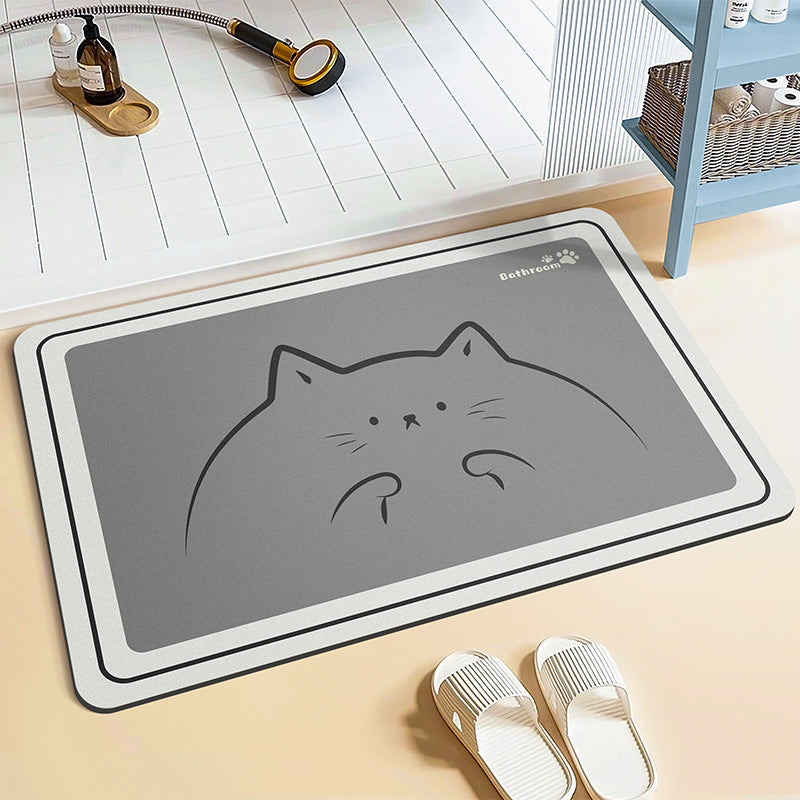 Adorable Cartoon Cat Bath Mat Kalsten